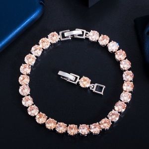 1pcs Emerald Cut Iced Box Square Chain Crystal Bracelet